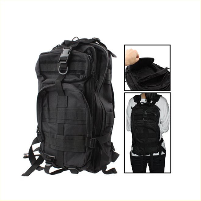 Sac À Dos Tactique Style Militaire Ordinateur Portable 14 Pouces Imperméable Nylon Ajustables Oxford Noir - www.yonis-shop.com