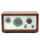 Radio Réveil Couleur Bois Rétro Multifonction et Thermomètre Électronique