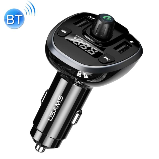 Transmetteur FM Bluetooth Chargeur Voiture Sans Fil Double USB 3.4A Affichage Digital Haute Puissance 15W Noir - www.yonis-sh...