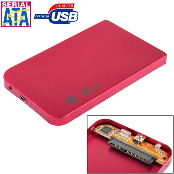 Boîtier Pour Disque Dur Externe Windows Mac OS 2.5 Pouces USB 2.0 SATA Rouge - www.yonis-shop.com