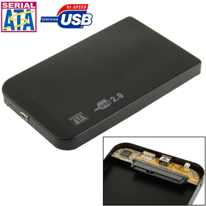 Boîtier Pour Disque Dur Externe Windows Mac OS 2.5 Pouces USB 2.0 SATA Noir - www.yonis-shop.com