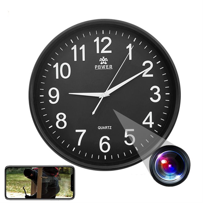 Horloge Murale Caméra Espion 1080p Full HD Caméra Cachée Angle 120° Capteur de Mouvement WiFi - www.yonis-shop.com