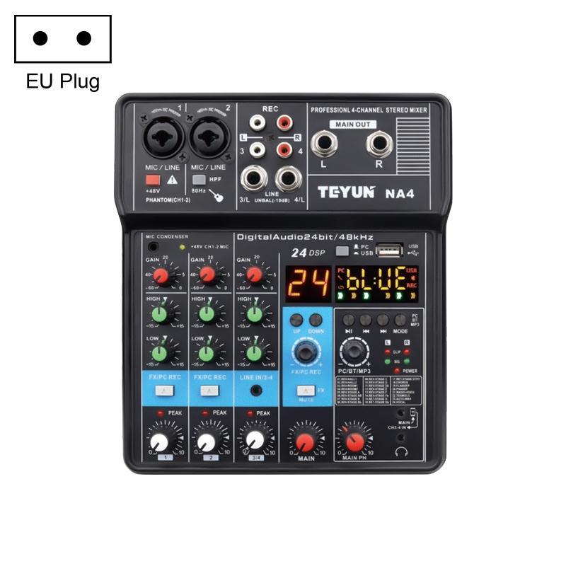Table De Mixage DJ Numérique RIYAN 4 Canaux - Bluetooth USB Pour Musique Professionnelle
