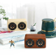 Enceinte Bluetooth Rétro Bois Effet 3D Stéréo Subwoofer Audio de Bureau Autonomie 8h Version 5.0 - www.yonis-shop.com