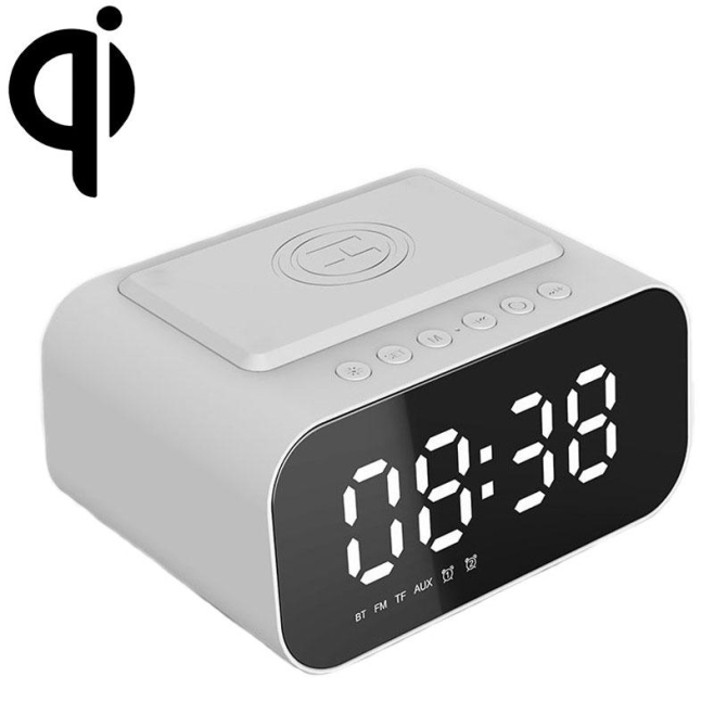 Réveil Enceinte Bluetooth Multifonction Avec Chargeur Sans Fil Et Horloge Miroir LED - www.yonis-shop.com