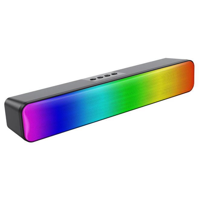 Enceinte Bluetooth RGB Longue Multifonction Effet Bass Puissant Hifi Sans Fil Haut-Parleur Lumineux - www.yonis-shop.com