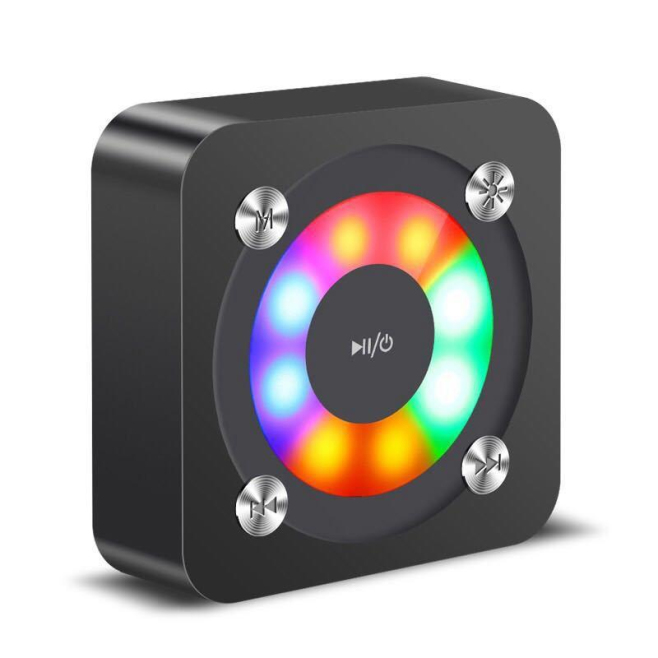 Enceinte Bluetooth Portable Gold Avec Micro Intégré Appels Mains-Libres Et Lumière Support Carte TF Et AUX - www.yonis-shop.com