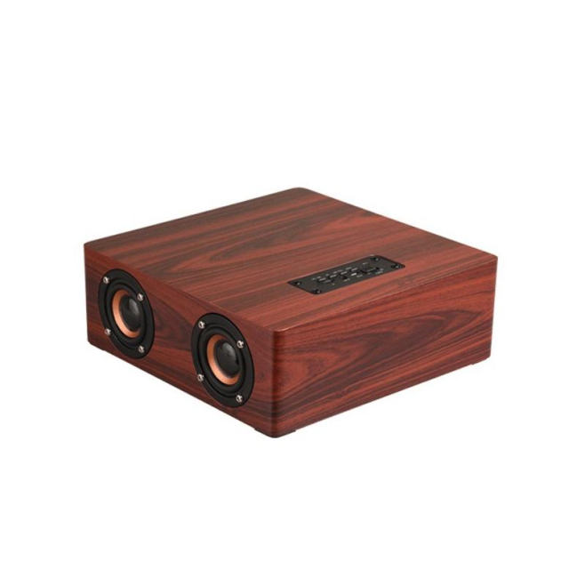 Enceinte Bluetooth Bois Puissante 4 Haut-Parleurs 3000mAh Autonomie Longue Durée Entrée AUX Carte TF - www.yonis-shop.com