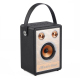 Enceinte Bluetooth Portable 8W Bois et Cuir Luxe Autonomie 6h Métal Brossé