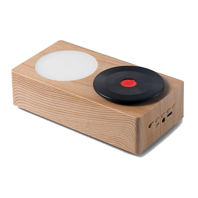 Enceinte Bluetooth Rétro Créative Sans Fil Son Stéréo 360° Avec Disque Vinyle Et Veilleuse Intégrée Autonomie 8h - www.yonis-...