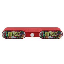 Enceinte Bluetooth Soundbar Graffiti Avec Contrôle Par Bouton Connexion TWS Support TF FM AUX USB Appels Mains-Libres Charge Cyclique Batterie Longue Durée 1500mAh Autonomie 5-6h Puissance 10W Haut-Parleur 52mm Bluetooth 5.0 Portée 10m