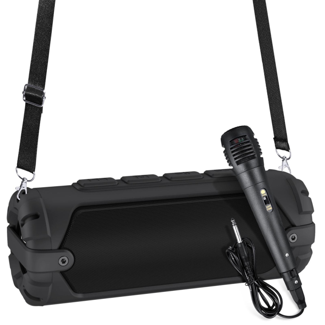 Enceinte Bluetooth Portable 20W Haute Puissance Avec Micro Et Bandoulière Autonomie 4H Support USB TF AUX FM TWS - www.yonis-...