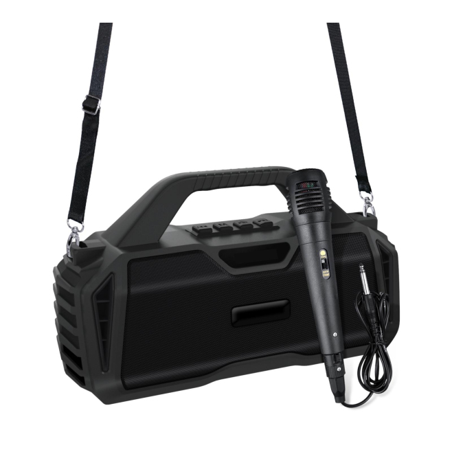 Enceinte Bluetooth Portable Avec Micro Et Bandoulière Parfait Pour Le Karaoké En Extérieur! - www.yonis-shop.com