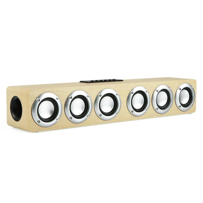 Réveil Enceinte Bluetooth Bois 5.0 Haut-Parleur Puissant Autonomie 8h Radio TF USB - www.yonis-shop.com