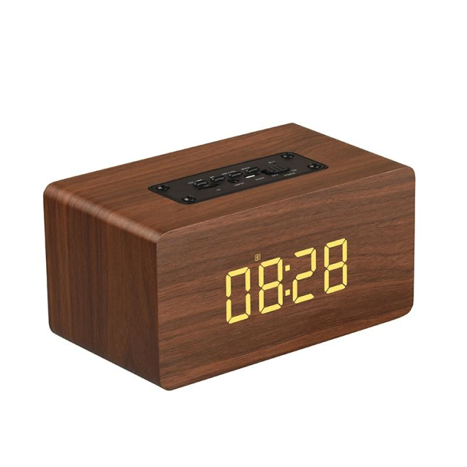 Enceinte Bluetooth Bois Puissante Basses Autonomie Longue Support Carte TF AUX - www.yonis-shop.com
