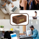 Enceinte Bluetooth Bois Puissante Basses Autonomie Longue Support Carte TF AUX - www.yonis-shop.com