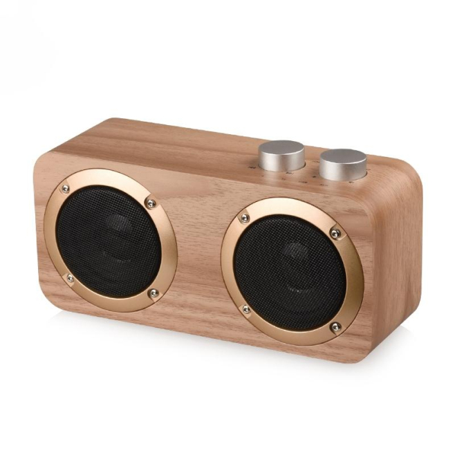 Enceinte Bluetooth Bois Avec Basses Surround 3D Support Carte TF U Disk AUX 3.5mm Autonomie Longue Durée 4500mAh - www.yonis-...