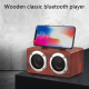 Enceinte Bluetooth Bois Stéréo Dual Horn Portable Avec Support Téléphone Autonomie 8h AUX TF - www.yonis-shop.com