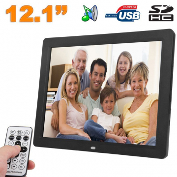 Cadre photo numérique 15,4 pouces HD - Lecteur publicitaire avec horloge, musique, vidéos