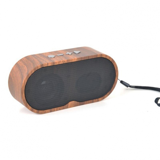 Mini Enceinte Bluetooth Retro Bois Fonction Radio FM et Carte TF Son Haute Fidélité - www.yonis-shop.com
