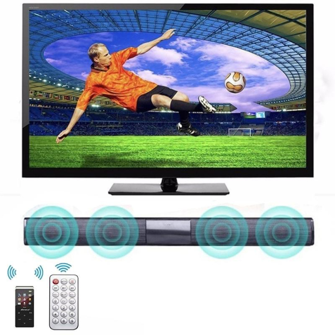 Barre De Son Bluetooth 2.1 Pour TV Portable Avec 4 Haut-Parleurs Radio FM Et Entrées USB TF AUX - www.yonis-shop.com