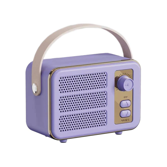 Mini Enceinte Bluetooth Portable Son Stéréo Hifi 360° Design Rétro Violet Avec Micro Intégré Autonomie 4h - www.yonis-shop.com