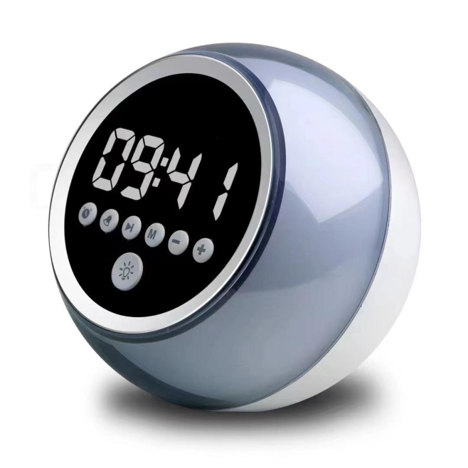 Mini Enceinte Bluetooth Multifonction Réveil Numérique Lumière Ambiante Haut-Parleur Puissant 5W Batterie Longue Durée Speake...