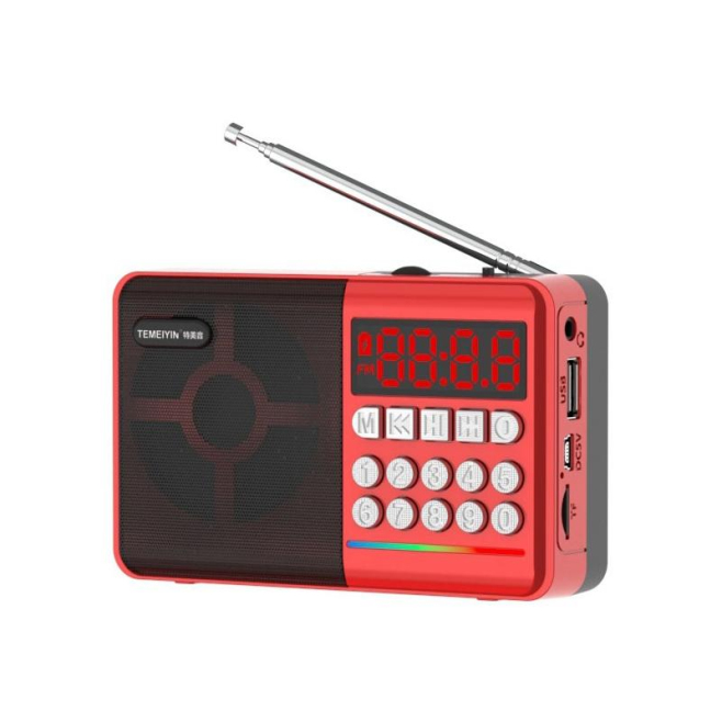 Enceinte Bluetooth Portable Rouge LED Avec Radio FM et Haut-Parleur Puissant Batterie Longue Durée Connexion Sans Fil 10m - w...