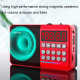 Enceinte Bluetooth Portable Rouge LED Avec Radio FM et Haut-Parleur Puissant Batterie Longue Durée Connexion Sans Fil 10m - w...
