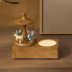 Enceinte Bluetooth Forme Carrousel Lumière Nuit Sans Fil Haut-Parleur Effet Sonore 360° Bois Grain - www.yonis-shop.com