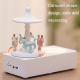 Enceinte Bluetooth Forme Carrousel Lumière Nuit Sans Fil Haut-Parleur Effet Sonore 360° Bois Grain - www.yonis-shop.com