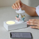 Enceinte Bluetooth Forme Carrousel Lumière Nuit Sans Fil Haut-Parleur Effet Sonore 360° Bois Grain - www.yonis-shop.com