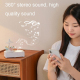 Enceinte Bluetooth Forme Carrousel Lumière Nuit Sans Fil Haut-Parleur Effet Sonore 360° Bois Grain - www.yonis-shop.com