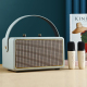 Enceinte Bluetooth Portable Effet Cuir Son Haute Qualité Avec Microphones Karaoke Autonomie Longue Durée Bois Gris - www.yoni...