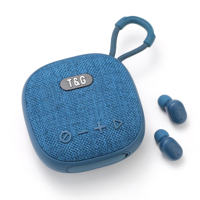 Mini Enceinte Bluetooth 2 en 1 TWS Avec Écouteurs Intégrés et Boîte de Charge Fonctions Multiples Compatibilité Universelle B...