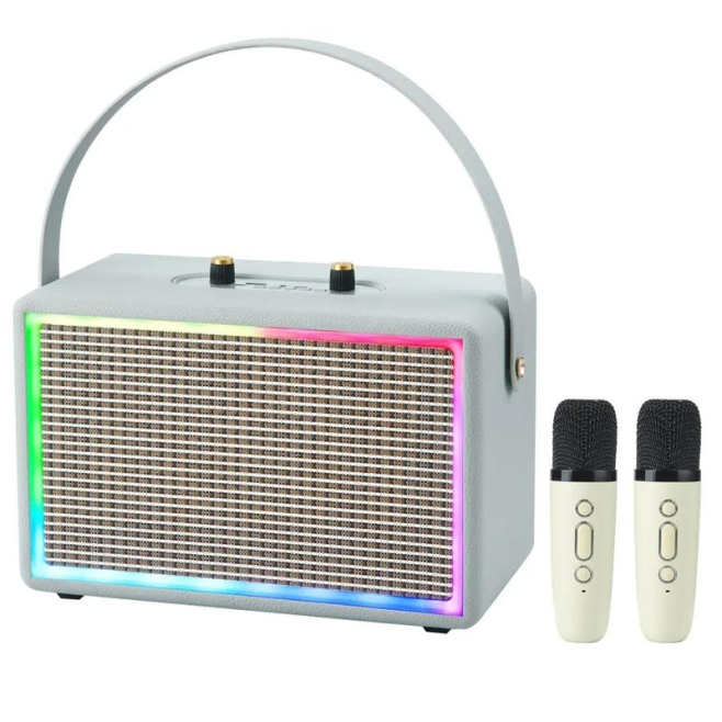 Enceinte Bluetooth Rétro Avec Effets Lumineux Colorés Et Microphone Haute Définition Son Puissant Et Connexion Stable - www.y...