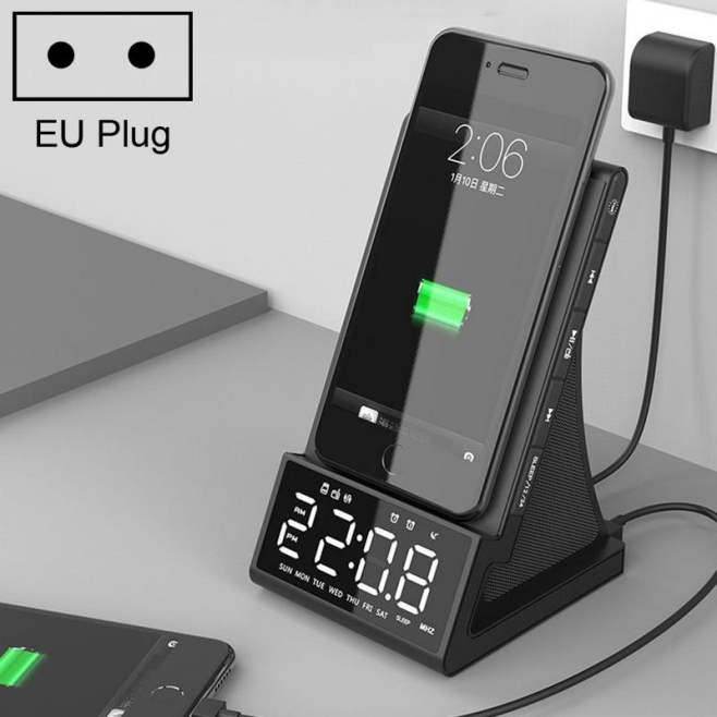 Enceinte Bluetooth Multifonction Avec Réveil Double Alarme Charge Sans Fil Radio FM Et Télécommande - www.yonis-shop.com