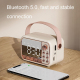 Réveil Rétro Portable Enceinte Bluetooth Haut-Parleur Étanche IPX5 Son Puissant 3W - www.yonis-shop.com