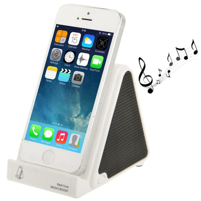 Support Enceinte Audio À Induction Pour iPhone 4 4S 5 5C 5S 3GS Batterie Rechargeable 5H 3W Sans Bluetooth Ni Câble - www.yon...
