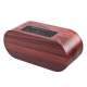 Enceinte Bluetooth Bois Haut-Parleur Double Cornes Qualité Sonore 3W Puissance Ajustement Volume Batterie Longue Durée Micro ...
