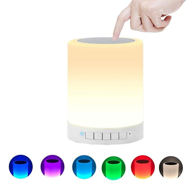Enceinte Bluetooth Avec Lampe D Ambiance Réveil Éclairage Multicolore Tactile Lecteur TF AUX Rechargeable - www.yonis-shop.com