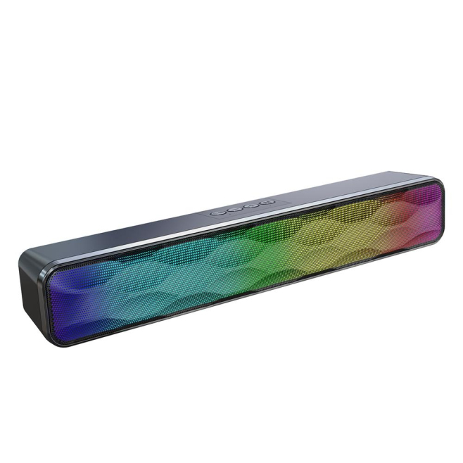 Enceinte Bluetooth Lumineuse RGB Effet Sonore Stéréo Et Basses Puissantes Avec Commandes Indépendantes Et Modes De Lecture Mu...
