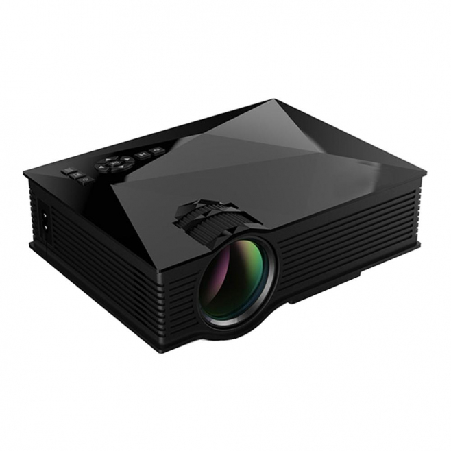 Videoprojecteur LED HD Multimédia 1024x600 Support 1080P USB SD HDMI VGA IR Écran 34-130 Pouces Lumineux 40 ANSI Contrasté 80...
