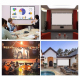 Écran De Projection Pliable Ultra-Mince En Polyester 84 Pouces Pour Vidéoprojecteur Idéal Pour Cinéma Maison Et Plein Air Dur...