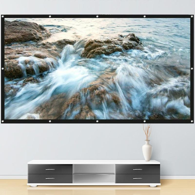 Écran De Projection Pour Vidéoprojecteur Pliable Métal Anti-Lumière HD 92 Pouces 16:9 Idéal Home Cinéma Et Conférences Qualit...