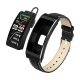 Bracelet Connecté Élégant en Cuir avec Appel BT et Suivi Santé Écran TFT 1.14 Pouces Autonomie 60h Compatible iOS Android - w...