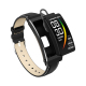 Bracelet Connecté Élégant en Cuir avec Appel BT et Suivi Santé Écran TFT 1.14 Pouces Autonomie 60h Compatible iOS Android - w...