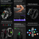 Bracelet Connecté Élégant en Cuir avec Appel BT et Suivi Santé Écran TFT 1.14 Pouces Autonomie 60h Compatible iOS Android - w...