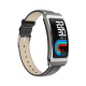 Bracelet Connecté Élégant en Cuir avec Appel BT et Suivi Santé Écran TFT 1.14 Pouces Autonomie 60h Compatible iOS Android - w...