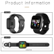Bracelet Connecté Étanche IP67 Écran Tactile 1.28 Pouces Moniteur de Sommeil Fréquence Cardiaque et Pression Artérielle Compa...